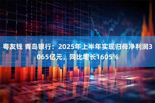 粤友钱 青岛银行：2025年上半年实现归母净利润3065亿元，同比增长1605%